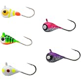Tungsten Ice Fishing Jig Set Ice Fishing Lures, Max Sensitive Tungsten Tear Drop Ice Jig Head Hook for Panfish, Crappie, Walleye, Perch, Trout, Bluegill