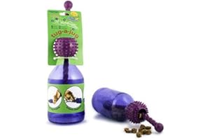 PetSafe Busy Buddy Tug-A-Jug - Treat-Dispensing Dog Toy - Slow Down Eating - 2 Cup Capacity - Lower Separation Anxiety - Cleans Teeth - Easy to Wash - Multi-Sensory Stimulation - Purple, M/L