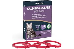 WEALLIN 4 Packs Calming Collar for Cats, Cat Calming Collar Anxiety Aggression Relief Stress Pheromone Collar for Cats, Cat Calming Products with 60 Days Long-Lasting Effect, Adjustable for Most Cat