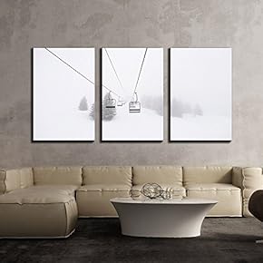 Ski Lift in Winter x3 Panels