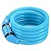 Etronic Security Multi-Purpose Self Coiling Cable Lock, 4-Feet x 5/16-Inch - Blue