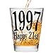 Shot Glass - Happy 21st Birthday Gift - Celebrate Turning Twenty One (1997) - Makes a Great Gift Under $15!