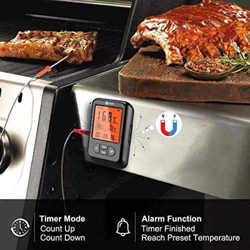 Wireless Meat Thermometer, Te-Rich Bluetooth Digital Food Grill Thermometer [Oven Safe/Timer/App Connected/] with 6 Temperature Probe for Smoker Grilling BBQ Turkey Kitchen Cooking Thermometer - Thumbnail 2