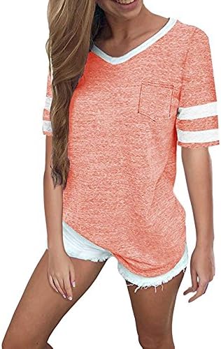 Clearance Women Shirts Teen Girls Casual V Neck Short Sleeve Blouse T Shirt Vest Tops Tank Tops for Summer
