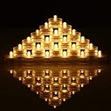 Signstek Set of 36 Submersible Waterproof Wedding Underwater Tea Light Sub LED Light for Decoration Wedding Party Bar etc.White