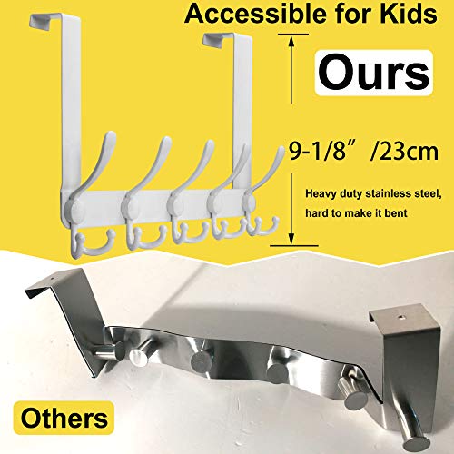 WEBI Over The Door Hook Door Hanger Hook Rack With 5 Tri Hooks For