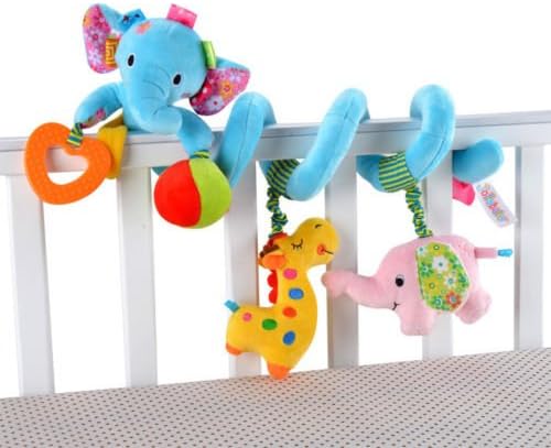 Blue Elephant Toy Educational Newborn Mobile Rattles Cute Baby Lovely Modelling, Can Teach To Know Little Animals