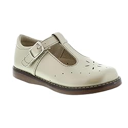 FOOTMATES Sherry Mary Jane Hook and Loop Leather