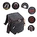 BLUBOON Vintage Canvas Camera Bag Shockproof Leather DSLR SLR Messenger Shoulder Bag Waterproof (Black)