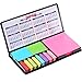 TecUnite Sticky Notes and Index Flags Bundle Set, 3 Sets Rectangular Notes and 8 Sets Index Arrow Flags Leather Look Design Holder with 2019 - 2020 Year Calendar, Gifts for Students and Teachers