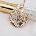 Alvdis Premium Circle Stone White Crystal Long Sweater Chain Necklace Alloy Pendant - Elegant & Classy Design