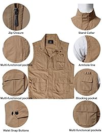 H2H   Chaleco deportivo para hombre con varios bolsillos