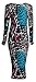Forever Womens Long Sleeves Printed Bodycon Long Stretchy Midi Dress