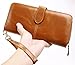 HESHE Wallet Purse for Women Leather Wristlet Wallet Zipper Credit Card Holder Rfid Wallet with Phone Pocket (Camel-E)