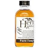 Heritage Natural Finishes – 100% Pure Tung Oil – Natural Oil Finish For All Types of Woodwork – Approved Food Safe By The FDA (4 ounces)