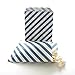 Dark Teal Blue Candy Buffet Bags/Wedding Favor Paper Goodie Bags (100 Pack) - Dark Blue Stripe, Chevron, Spanish Tile & Polka Dot Party Bags