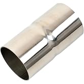 FGJQEFG Polished Stainless Steel 2.125'' ID to 2.125'' ID Exhaust Adapter,Exhaust Reducer Connector Pipe,ID 2-1/8 Inch Exhaust Coupler,4'' Length,Universal Fitment