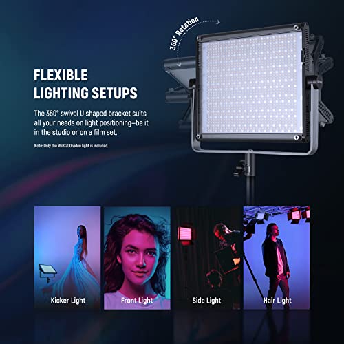 NEEWER RGB1200 60W RGB LED Video Light with APP & 2.4G Control, 22000 Lux@0.5m/1% Precise Min Dimming/360° RGB/CRI 97+/TLCI 98+/2500K-8500K/18 Light Scenes for Studio Lighting Photography Videography
