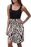 Bdcoco Women's Summer Sleeveless Print Party Swing Mini Dress