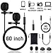 Lapel Microphone Lavalier Professional Grade Condenser Omnidirectional Noise Cancelling Clip-on Speaker Mic for iPhone iPad Mac Android Smartphones Interview Video Recording