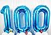 2 Number Balloon Blue Big Number Balloons 40 Inch kit for Happy Birthday Party Decorations Foil Mylar Helium Baby Shower