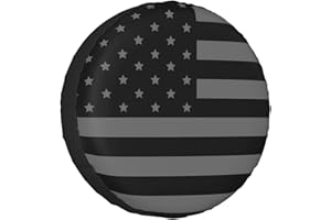 MAEDUE 14 Inch Spare Tire Cover Weatherproof Sun Protection Wheel Tire Cover Universal Fit Trailers RV SUV Truck Camper Travel with American US Flag (14" for tire Diameter 25.59"-27.2"/65-69cm)