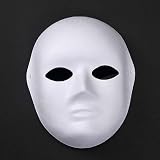SUPVOX 5pk White Paper Pulp DIY Face Masks for Kids Crafts Masquerade Costume view 5