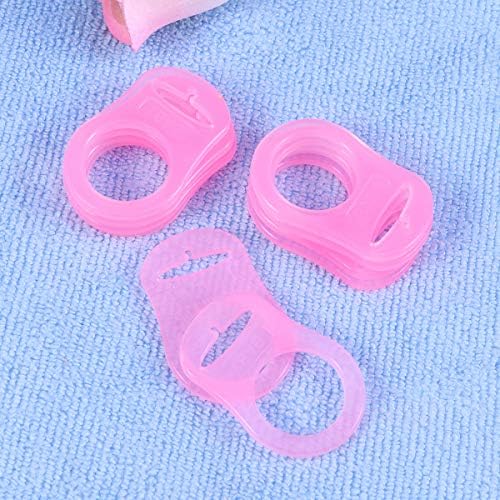 Healifty 10個入りソフトシリコンベビーダミーおしゃぶりクリップホルダーベビーニップルリング（ピンク） [B07MQ53Z8G