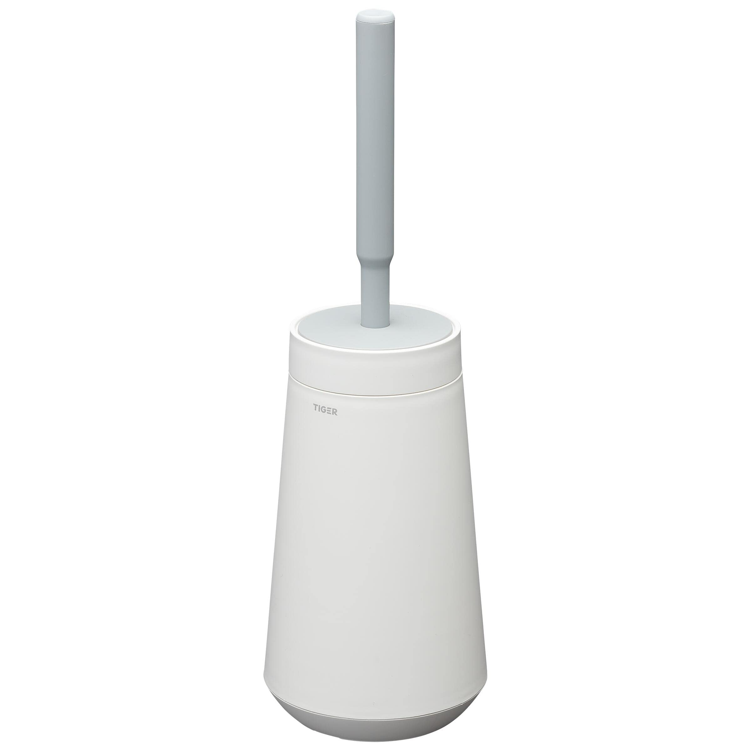 Tiger Tess, Toilet brush holder with Swoop® brush flexible, White/Light grey, 129x129x412mm