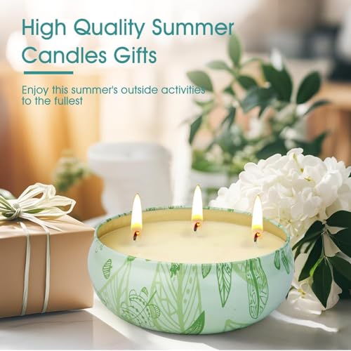 Citronella Candle Outdoor Large, 36 oz Citronella Candles Outdoor, Outdoor Candles Lemon Garden with 3 Wick, Natural Soy Wax Candles Set for Garden, Camping, Patio, Picnic, Pool, Summer Gift