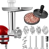 Meat Grinder Attachment for KitchenAid Stand Mixer, AMZCHEF Metal Food Attachment Included 3 Sausage Stuffer Tubes & A Holder