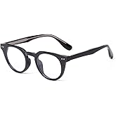 KFPH Vintage Round Blue Light Blocking Glasses, TR90 Lightweight Computer Gaming Eyeglasses for Women Men Anti Eyestrain UV