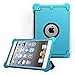 Ipad Air 2 Case, Afranker IPad 6 Prime Series Armor Shield Cover Flip Stand Case with Retina Display Lightweight Leather Silicone Dual Layer Protection Shockproof Magnetic Smart Cover Case Support Sleep and Awake Function Blue