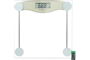 Bathroom Scale for Body Weight, NUTRI FIT Digital Weighing Scale Accurate Electric Weight Loss Watcher Scale, 330 lb Capacity, Step on Technology with AAA Batteries, Birthday Gifts