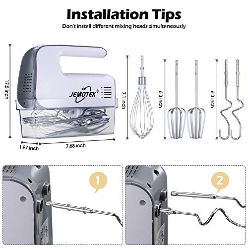 JEMOTEK Hand Mixer, 400W Hand Mixer Electric 5Speed Handheld Mixer