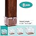 MelonBoat 8 Pack Chair Leg Floor Protectors, Fit Square Leg 1-1/4 to 1-3/8 inches, Chair Leg Caps with Furniture Felt Slider Glide Pads, A-SQ033, Fit Square Leg 1.26''-1.38''