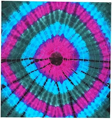 Poramo Handmade Premium Tie Dye Bandanas Hippie 100% Cotton Multicolour 70's Style Accessories 22” x 22”