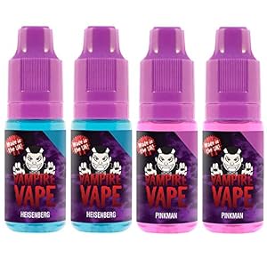 Vampire Vape E-Liquid 4x10ml für E-Zigarette – Heisenberg, Pinkman – 0mg (ohne Nikotin)