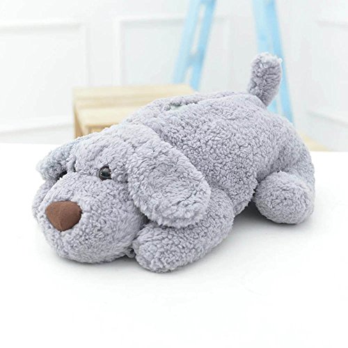 Tissue Box Cover Super Soft Plush Teddy Dog Tissue Box Holder Facial Tissue Box Holder for Bathroom Vanity/Countertop/Bedroom Dresser/Night Stand/Desk/Table (Gray)