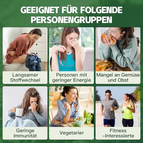 Green Detoxification Powder, Superfood Powder Helper, 200 g Green Powder Helper with Matcha, Blueberries, Barley Grass, Fibre Rich & Vegan, Natural Plant Powder for Nutrition & Everyday Life & Fibre