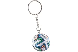 KCKEYS Geometric Soccer Ball Keychain, Black and Silver Football World Cup Key Chain Pendant, Sports Ball Key Chain