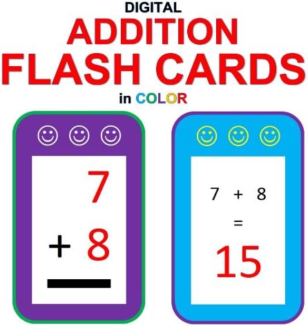 Digital Addition Flash Cards in Color (Ordered and Shuffled 1-9) Kindle Edition