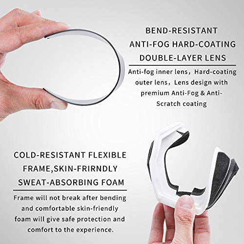 XR Ski Snowboard Goggles Anti-Fog UV Protection HD Cylinder Lens Over Glasses Non-Slip Strip Snow Goggles for Men&Women (Red) - Thumbnail 3