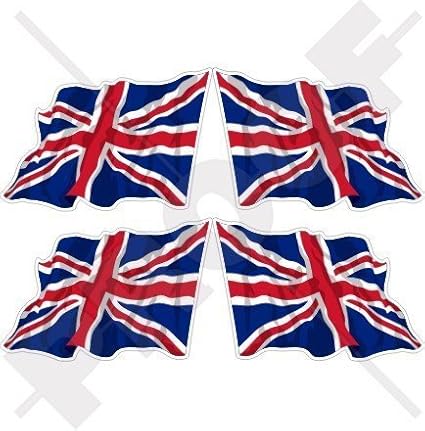 4 Stück Union Jack Aufkleber (5x2,5 Cm) – Wasserdichte Vinyl-Autoaufkleber Für Auto, Motorrad & Mehr