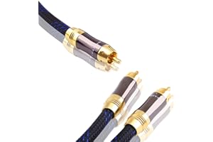 KUYIOHIFI 1 RCA Male to 2 RCA Male Audio Cable RCA Y-Adapter Subwoofer Cable (15 Feet)