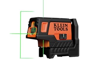 Klein Tools 93MCLPG Compact Self-Leveling Laser Level with Plumbing Point, Bright Green Cross Line, 75ft Range, Laser Class 2