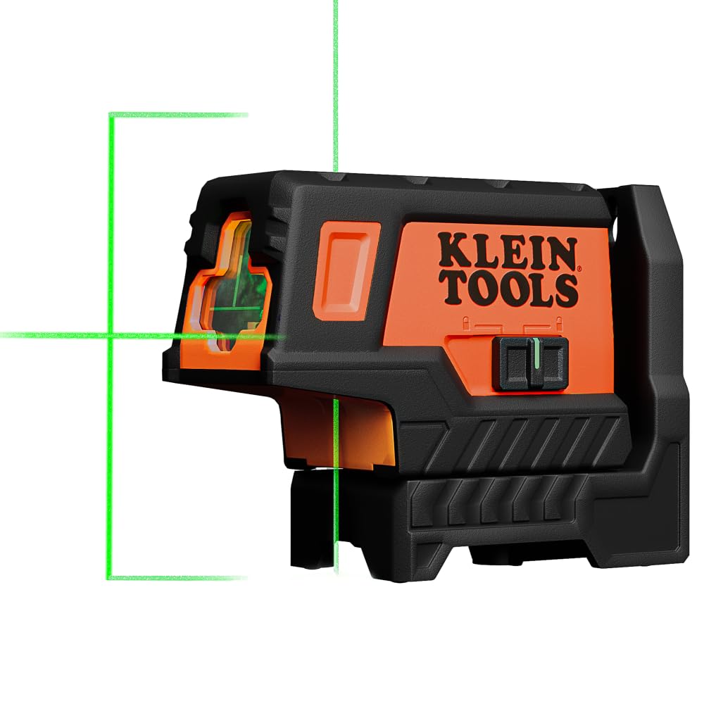 Photo 1 of Klein Tools 93MCLPG Compact Self-Leveling Laser Level with Plumb Spot, Bright Green Cross Line, 75-Foot Range, Laser Class 2, Power Output <1mW, Magnetic Mount
