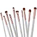 BS-MALL Premium Synthetic Kabuki Makeup Brush Set Cosmetics Foundation Blending Blush Eyeliner Face Powder Brush Makeup Brush Kit (15pcs, White Rose)