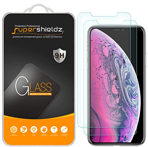 [2-Pack] Supershieldz for Apple iPhone Xs Max (6.5 inch) Tempered Glass Screen Protector, Anti-Scratch, Bubble Free, Lifetime Replacement