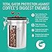 Coffee Gator Coffee Canister, 11oz Airtight Stainless Steel Kitchen Food Storage Container with Date-Tracker, CO2-Release Valve and Scoop for Beans, Grounds, Sugar, Cookies Jars, Tea, Cereal - Red